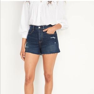 NWT Old Navy High-Waisted Button-Fly A-Line Distressed Cut-Off Jean Shorts - 6